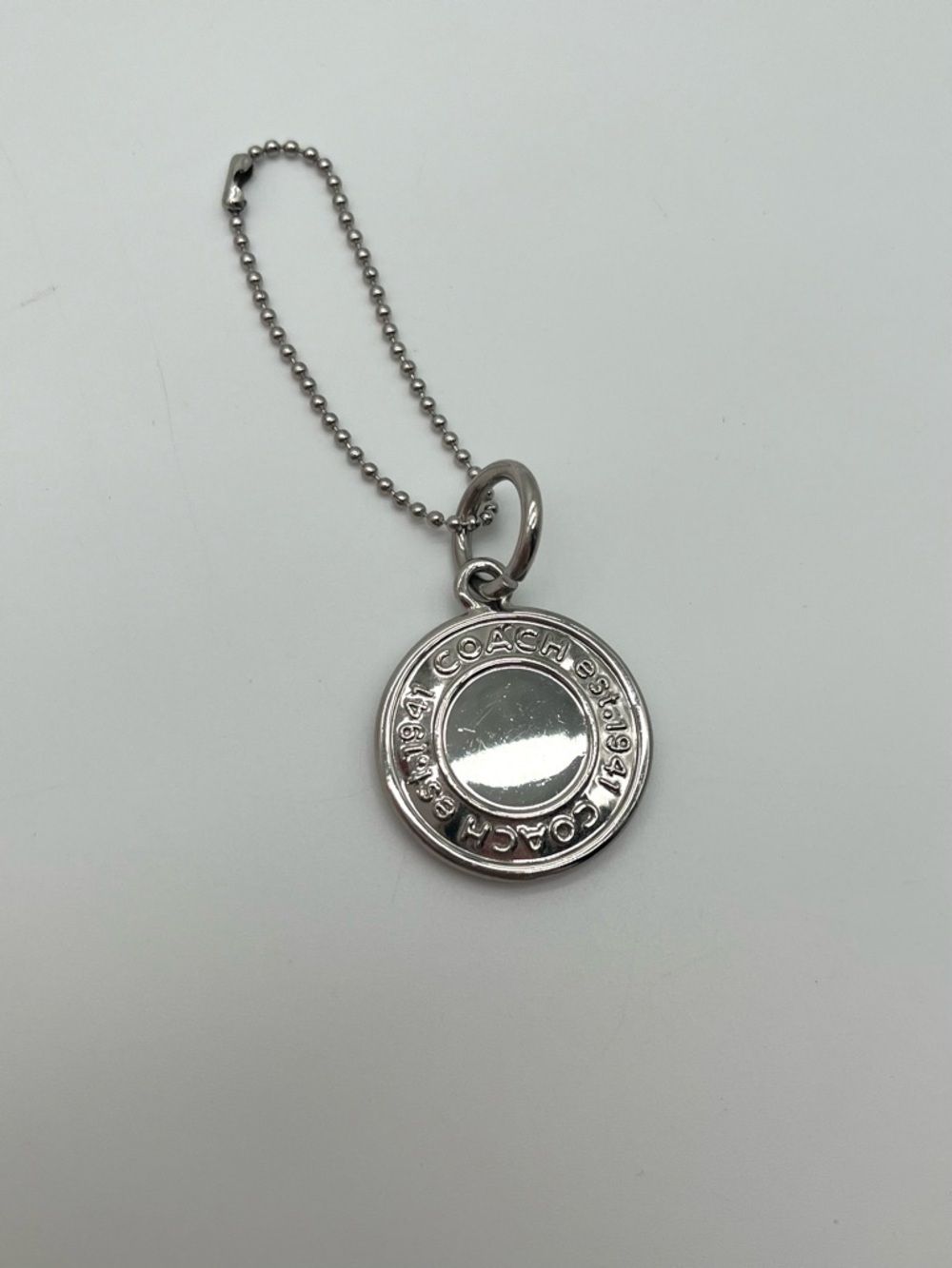 Coach Medallion Metal Hang Tag, Silver